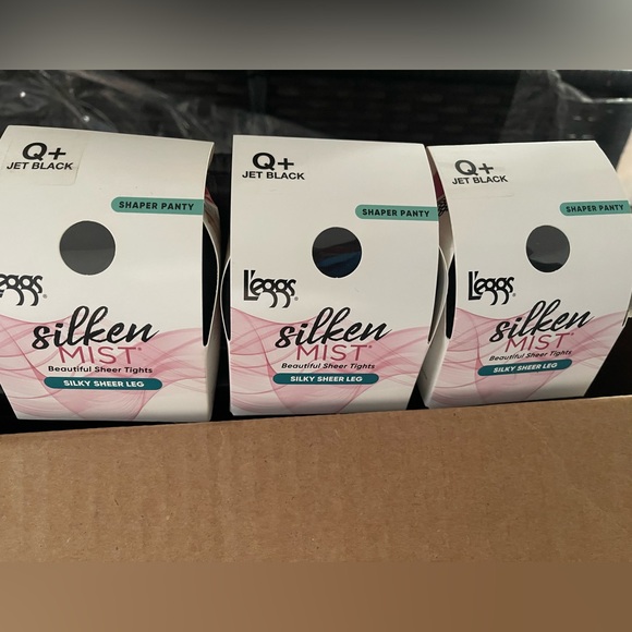 LEGGS PANTYHOSE Q+ Lot Of 3 Jet Black Shaper Panty Silken Mist - Picture 1 of 1